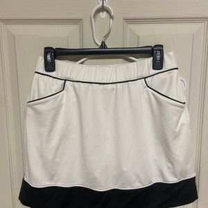 White and Black Women's Athletic Skirt